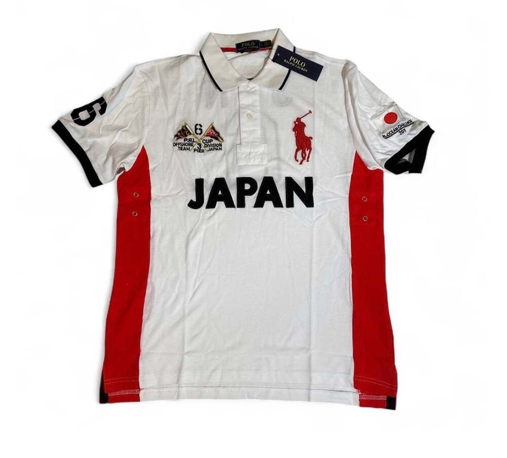 Polo Ralph Lauren Chief Keef Japan White Red Black Polo Shirt Size L